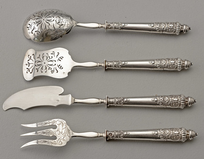 Antique French Silver 4 Piece Hors-D'oeuvre Set - Vital Hygonnet